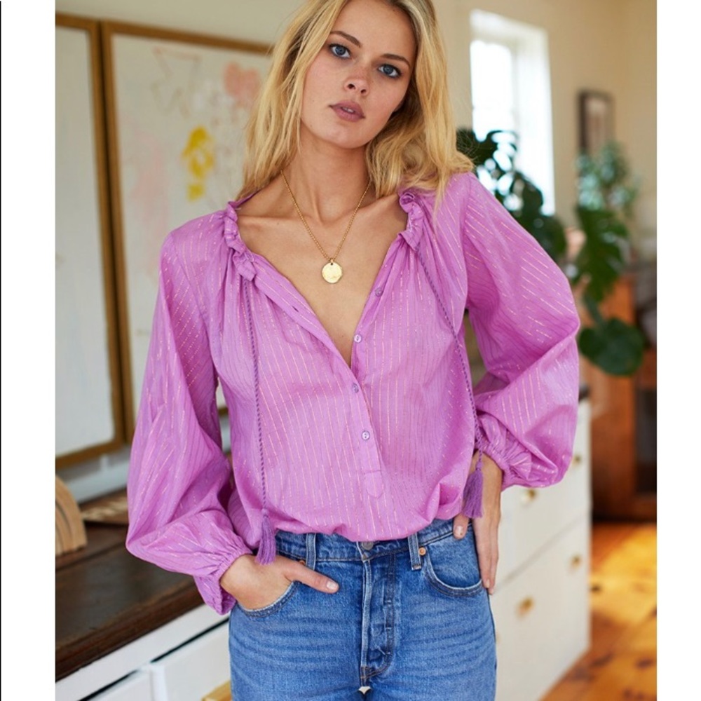 Emerson Fry Bardot Top, Pink Lurex, Small